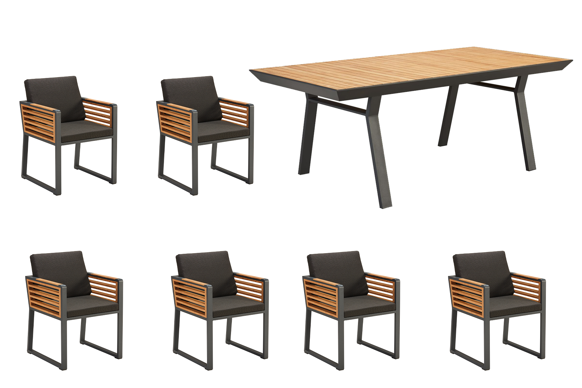 New York Gartenmöbel Set | 6 Stühle + Tisch